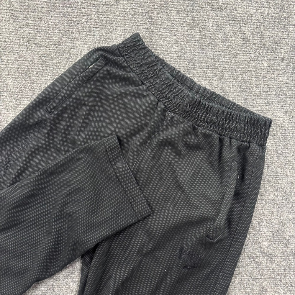 Nike Track Pants Large Black Mesh Textured Elastic Waist Mens